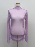 See-Through Shirring Layered Polar T-shirt