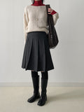 Alpaca Wool Boat Neck Crop Knit