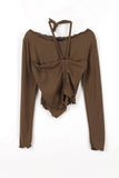 Crop shirring halter tee