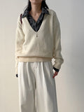 Deep V-Neck Loose Fit Knit
