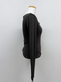 Dipping U-neck Long Sleeve T-shirt