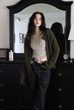 Raccoon color matching wide denim