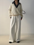 Deep V-Neck Loose Fit Knit