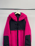 Fleece color matching hooded jumper