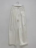 [Belt SET] Stern Pintuck Cotton Wide Pants