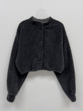 Poodle Fleece Crop Cardigan
