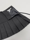[Brushed Fabric] Noir Strap Pleated Mini Skirt