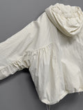 Shirring Hood Crop Padding Jumper