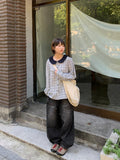 Colden Snap Button Banding Denim Wide Pants