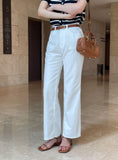 Bully Herringbone Cotton Banding Wide Pants