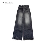 Oolong Black Washed Denim Wide Pants