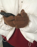 Polan Smartphone Touch Hole Ribbed Finger Gloves
