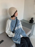 [unisex] Seiki Two-Way Color Matching Lettering Over Knit Zip-Up