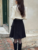 Cello Brushed Pleated Skirt Pants (Belt set)