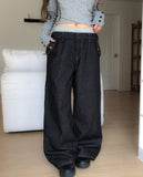 Onu Sagging Banding Layered Denim Pants