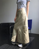 Boto Cargo Pocket Slit Long Skirt