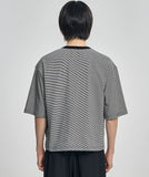 Paneled Stripe Cropped T-Shirt