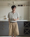 Icy Henley Neck Short Sleeve Knit