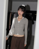Soap Ribbed Slim Fit Tight Long Sleeve Knit Cardigan