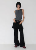 STUD RIBBED SLEEVELESS