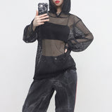 (Unisex) Baren See-Through Hooded T-Shirt