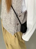 Keffind side button wool knit vest