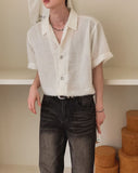 Robin Hairy Collared Short Sleeve Cardigan