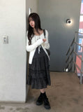 Roa Vintage Check Frill Tiered Midi Skirt