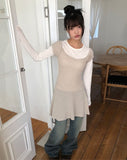 Meon Embossed Short Sleeve Flare One Piece