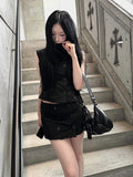 Dark Addict Button Skirt