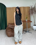 Toil Vintage Henley Neck Ribbed Sleeveless