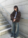 Thyssen Washing Denim Wide Pants