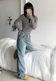 move denim wide pants