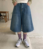 Ryuto wide denim bermuda pants