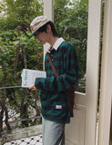 Douji stripe collar t-shirt
