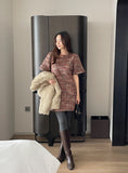 [35% wool] Racquet Round Tweed Mini One Piece