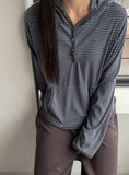 Kudelin Button Stripe Hoodie