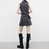 Tein sleeveless denim one piece