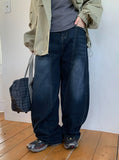 Kepan Lettering Wide Denim Pants