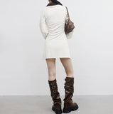 Newden V-neck Color Matching One Piece