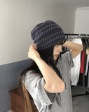Stripe Punching Mesh See-Through Beanie