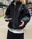 Summer barfice side banding wind hood jacket