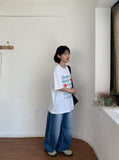 Kokans Summer Washing Denim Wide Pants