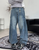 Denif Button Balloon Denim Pants