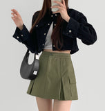 Pleats Underpants A-line Skirt Pants