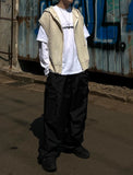 Over Hood Knit Zip-up Vest