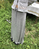[Adjustable Strap] Genshi Frill Span Strap Long Skirt
