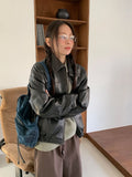 Cavit Cut Two-Way Washing Leather Jacket