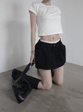 Center Shirred Round Crop Top