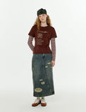 W Stripe Layered Long Sleeve